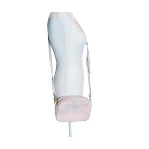UGG Pink Janey Crossbody Sheepskin Zip Closure Adj Strap Pocket Casual
